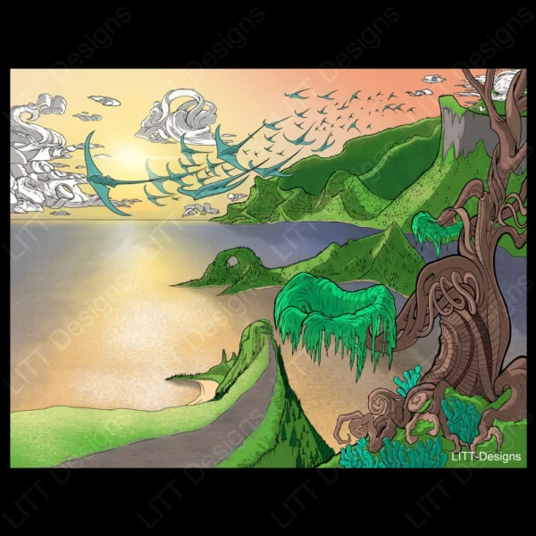 Cove Digital Illustration - LITT Designs
