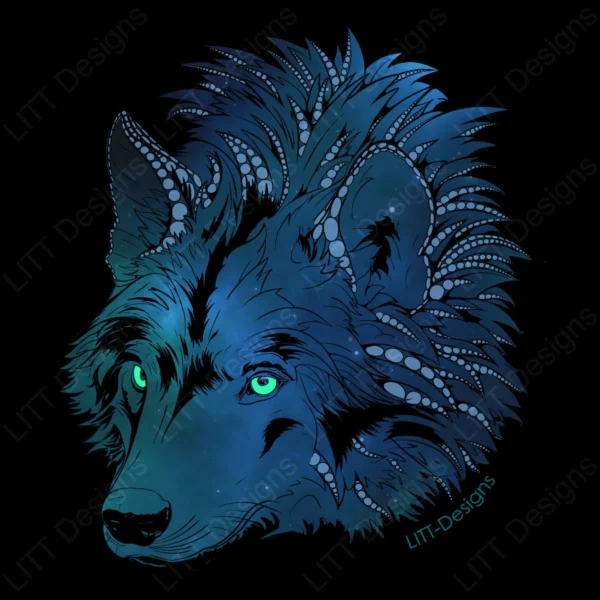 Galaxy Wolf Digital Illustration - LITT Designs