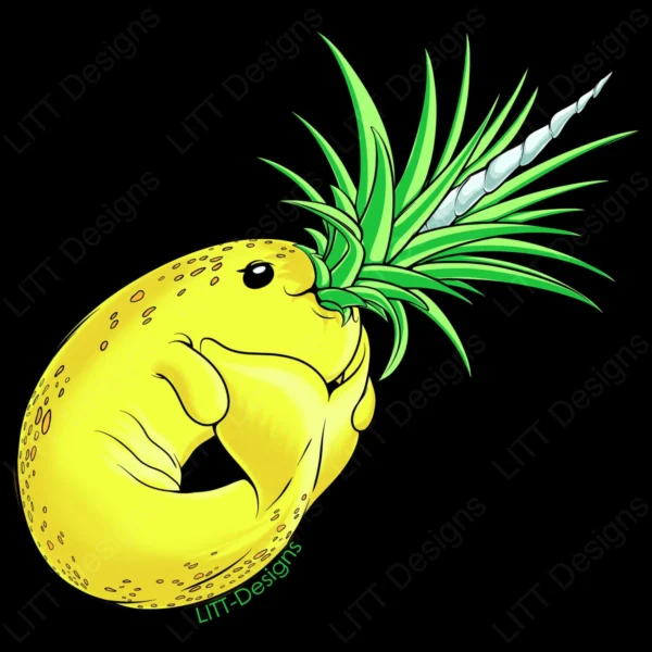 Narwhapple Digital Illustration - LITT Designs