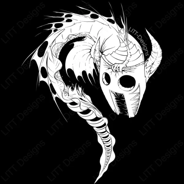 Oni Mask Digital Illustration - LITT Designs