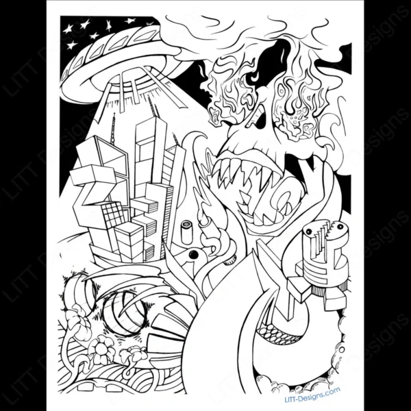 UFO Digital Illustration - LITT Designs