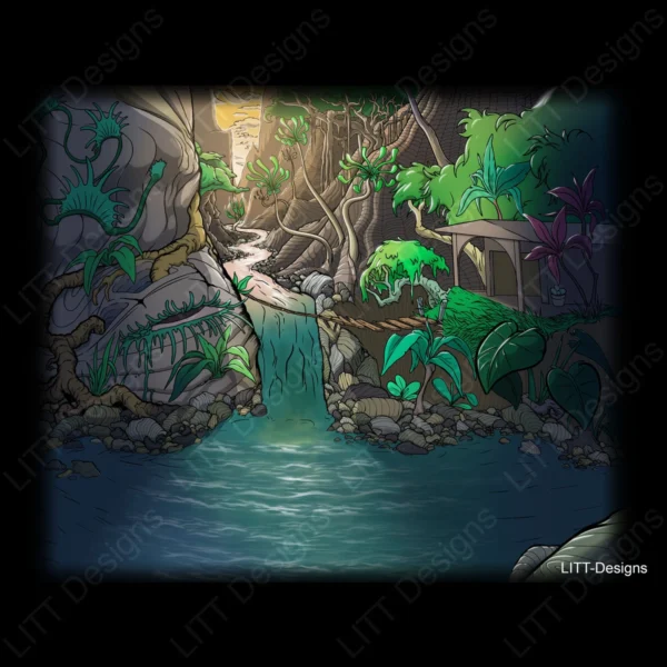 Waterfall Digital Illustration - LITT Designs